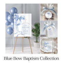 Baptism Collection Boy - Modern Blue Bow Theme