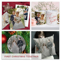 First Christmas newlywed photo cards and gifts