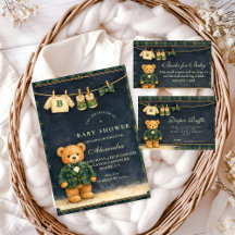 Preppy Teddy Bear Plaid Baby Shower