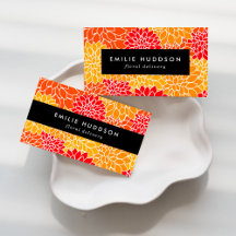 Orange Dahlia Business Cards Collection