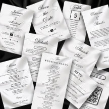 Simple Black & Luxury White Texture Wedding 