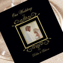 Elegant Black & Gold Heart Flourish Wedding Suite