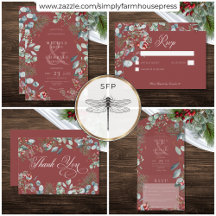 Red Winter Pine Berries & Eucalyptus Wedding