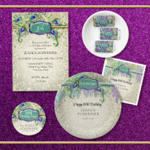 BIRTHDAY | Peacock Feather Art Deco Mosiac Glam