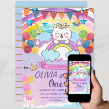 Cute and Funny Unicorn Cat Kid's Birthday 