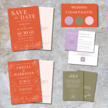 Verona Sunset Elegant Orange Floral Wedding Suite