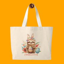 Cute Sloth Easter Bunny Rabbit Eggs Personalized 