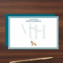 Golden Doodle Personalized Monogram Stationery