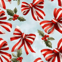 Vintage and Retro Christmas Bows Pattern Gift Wrap