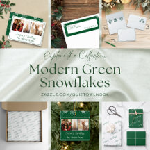 Modern Green Snowflake Pattern