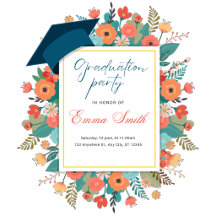 Pink and Orange Floral Graduation Party 20xx