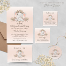 Elephant Baby Shower Invitations Party Decor