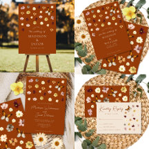 Burnt Orange Wildflower Boho Wedding Collection