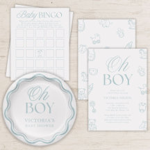 Oh Boy Blue Minimal Baby Shower