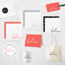 Modern and Bold Script Stationery and Gifts