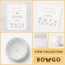 Cute Pastel Floral Easter Sunday Brunch Collection
