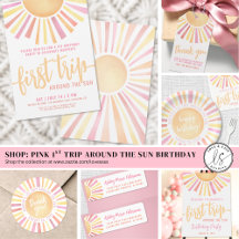 Pink First Trip Around The Sun 1st Birthday Party