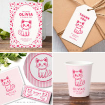 BIRTHDAY PARTY WITH PINK KITTEN