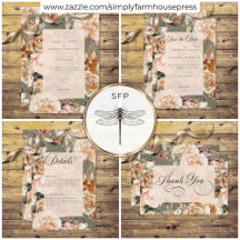 Romantic Vintage Champagne Beige & Sage Floral