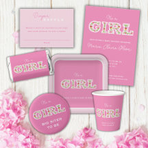 It's a Girl pink flowers and butterflies