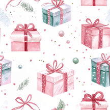 Pink Vintage Christmas Gift Packages