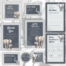 Safari Elephant Wild One Baby Shower Collection