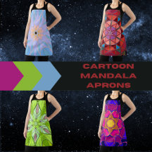 Cartoon Mandala Aprons