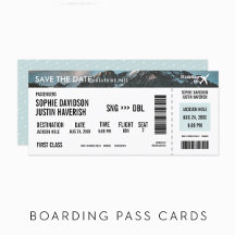 Boarding Pass Save the Dates