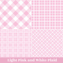 Classic Light Pink and White plaid Tartan Wrapping