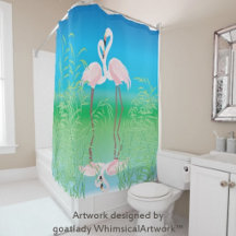 Pink Flamingo Shower Curtains