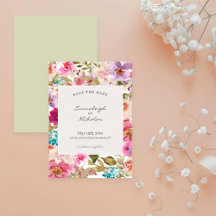 Torn Paper Floral Invitations