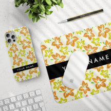 Yellow and Orange Hibiscus, Black Collection