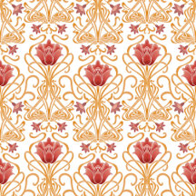 Art Nouveau flowers white