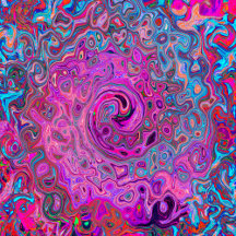 Purple, Blue and Red Abstract Retro Swirl