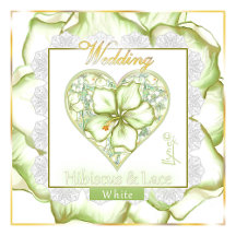 Hibiscus & lace WHITE wedding