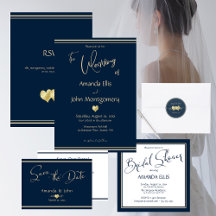 Navy and Gold Elegant Wedding Collection