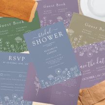 Boho Wildflower Modern Watercolor Wedding