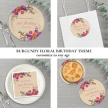 Watercolor Floral Fall Birthday Party Theme
