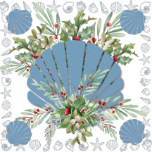 Blue Seashell Coastal Christmas