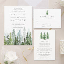 The Watercolor Pine Tree Forest Wedding Collection