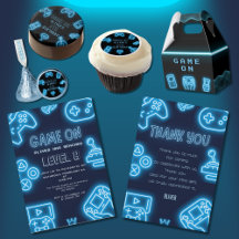 Neon any year video game birthday 