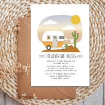 Desert Camper Adventure Baby Shower - Orange