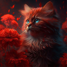 Dessous de verre chat fleur