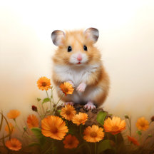Hamster Amongst Orange Flowers