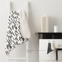 Inky Rounded Lines Pattern-Blankets+Baby Blankets