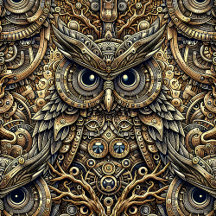 Gold Metal Steampunk Owl