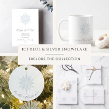 Ice Blue & Silver Snowflake Christmas Collection