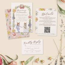 Boho Bunny Love Wedding Invitation Suite