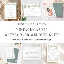 Vintage Garden Watercolor Wedding Suite