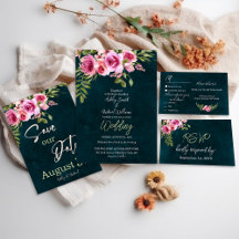 Classic Emerald Green Burgundy Dark Moody Wedding